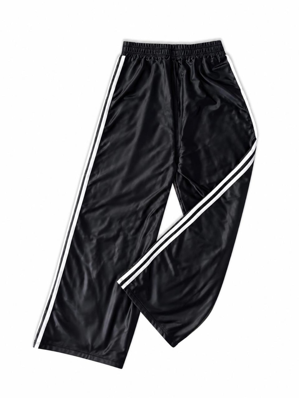 Black Track Pants with White Side Stripes - Men's Athletic Joggers